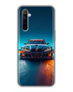 Чехол для Realme 6 с картинкой «BMW — огни неона» Чехол для Realme 6 с картинкой «BMW — огни неона»