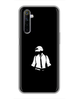 Чехол для Realme 6 с картинкой «PUBG — белый шлем»
