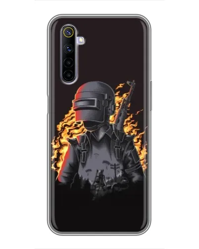 Чехол для Realme 6 с картинкой «PUBG — огненный силуэт» Чехол для Realme 6 с картинкой «PUBG — огненный силуэт»