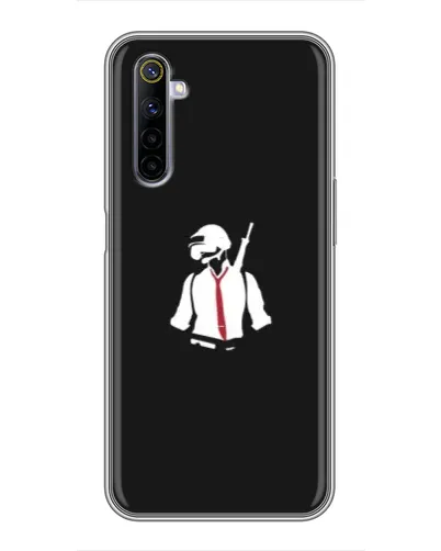 Чехол для Realme 6 с картинкой «PUBG — силуэт воина» Чехол для Realme 6 с картинкой «PUBG — силуэт воина»