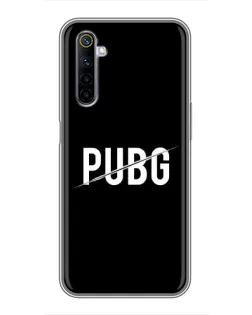 Чехол для Realme 6 с картинкой «PUBG — белый логотип»