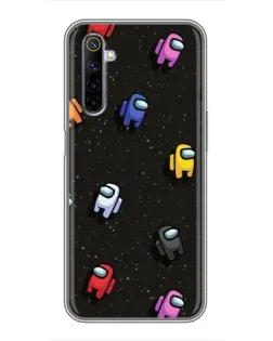 Чехол для Realme 6 с картинкой «Космический паттерн Among Us»