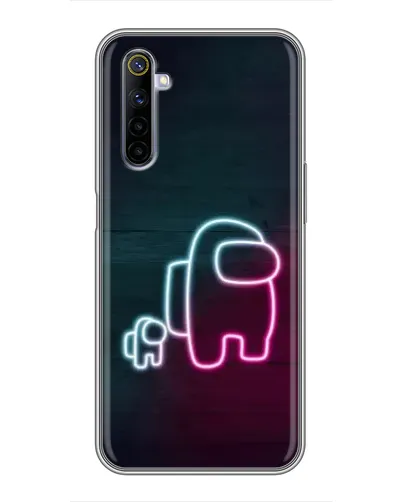 Чехол для Realme 6 с картинкой «Among Us неон-арт» Чехол для Realme 6 с картинкой «Among Us неон-арт»