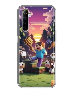Чехол для Realme 6 с картинкой «Стив на ферме» Чехол для Realme 6 с картинкой «Стив на ферме»