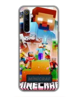 Чехол для Realme 6 с картинкой «Minecraft герои игры»