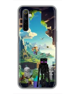 Чехол для Realme 6 с картинкой «Эндермен в лесу»
