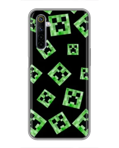 Чехол для Realme 6 с картинкой «Паттерн с криперами» Чехол для Realme 6 с картинкой «Паттерн с криперами»
