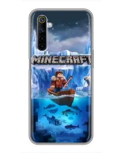 Чехол для Realme 6 с картинкой «Minecraft ледяной мир»