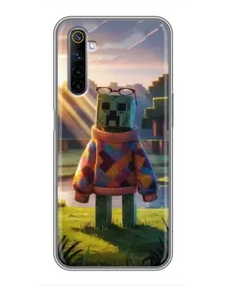 Чехол для Realme 6 с картинкой «Крипер в свитере»