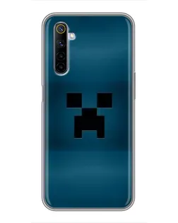 Чехол для Realme 6 с картинкой «Крипер текстура»