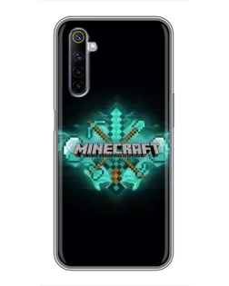 Чехол для Realme 6 с картинкой «Minecraft Diamond лого»