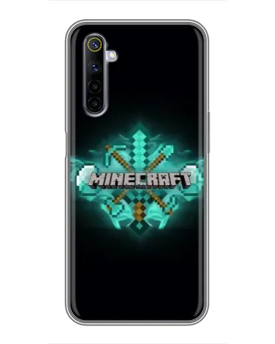 Чехол для Realme 6 с картинкой «Minecraft Diamond лого» Чехол для Realme 6 с картинкой «Minecraft Diamond лого»