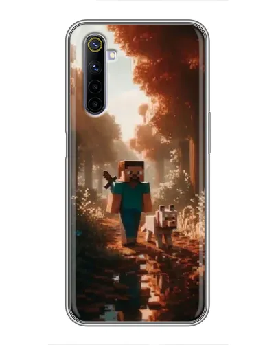 Чехол для Realme 6 с картинкой «Стив в лесу» Чехол для Realme 6 с картинкой «Стив в лесу»