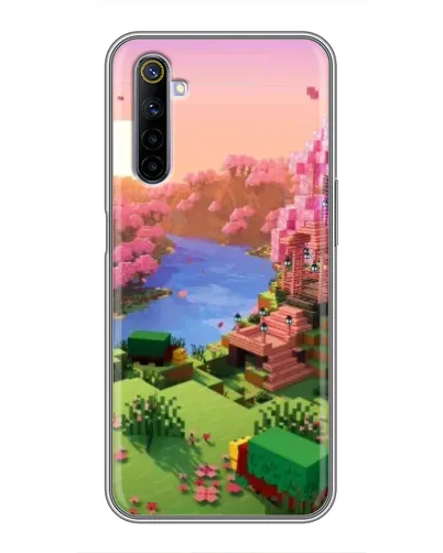 Чехол для Realme 6 с картинкой «Розовое дерево Minecraft» Чехол для Realme 6 с картинкой «Розовое дерево Minecraft»