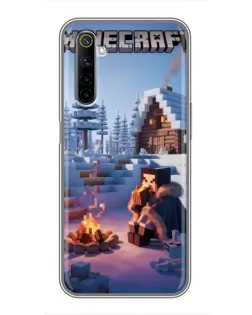 Чехол для Realme 6 с картинкой «Зимний Minecraft»