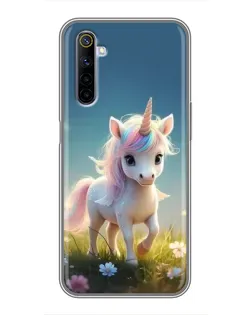 Чехол для Realme 6 с картинкой «Единорог на поляне» Чехол для Realme 6 с картинкой «Единорог на поляне»