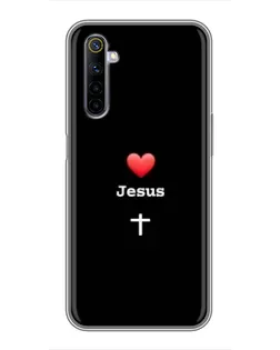 Чехол для Realme 6 с картинкой «Сердце - Jesus»
