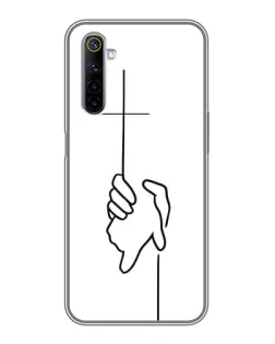 Чехол для Realme 6 с картинкой «Рука держит»