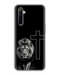 Чехол для Realme 6 с картинкой «Лев и Крест»