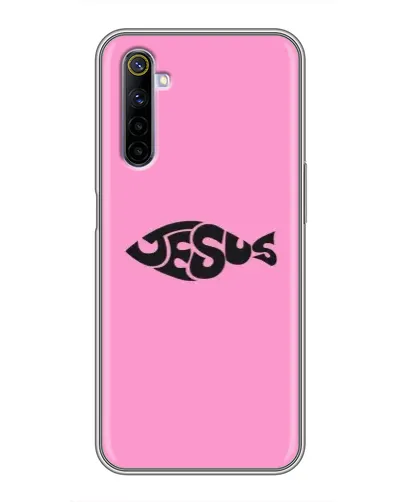 Чехол для Realme 6 с картинкой «Розовый символ Jesus» Чехол для Realme 6 с картинкой «Розовый символ Jesus»