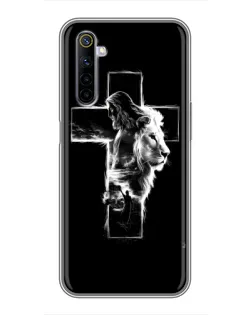 Чехол для Realme 6 с картинкой «Сияющий крест Jesus»