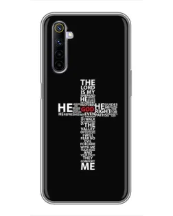 Чехол для Realme 6 с картинкой «Текстовый крест»