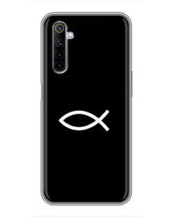 Чехол для Realme 6 с картинкой «Символ рыбы Jesus»