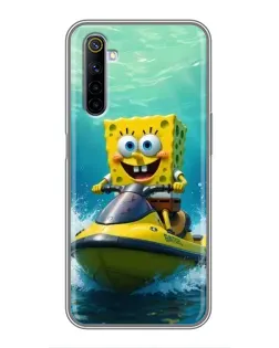 Чехол для Realme 6 с картинкой «Спанч Боб на гидроцикле» Чехол для Realme 6 с картинкой «Спанч Боб на гидроцикле»