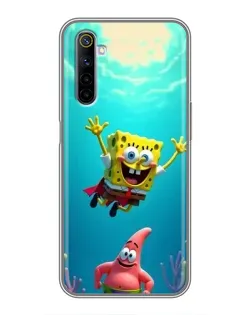 Чехол для Realme 6 с картинкой «Спанч Боб под водой»