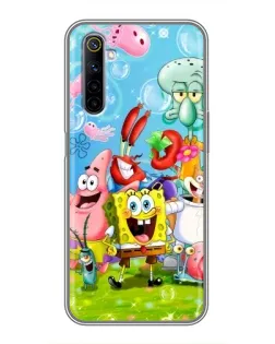 Чехол для Realme 6 с картинкой «Губка Боб и друзья»