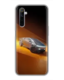 Чехол для Realme 6 с картинкой «Cybertruck в пустыне»