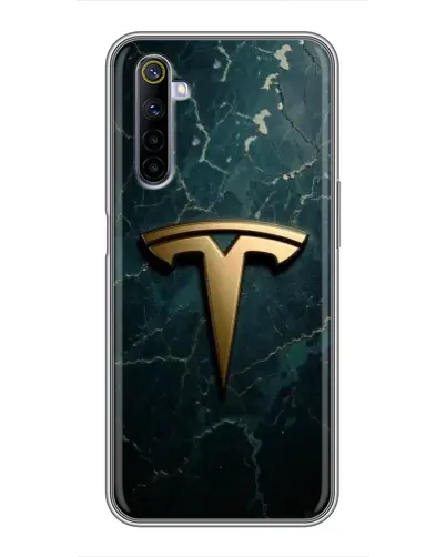 Чехол для Realme 6 с картинкой «Мраморная Tesla Gold» Чехол для Realme 6 с картинкой «Мраморная Tesla Gold»