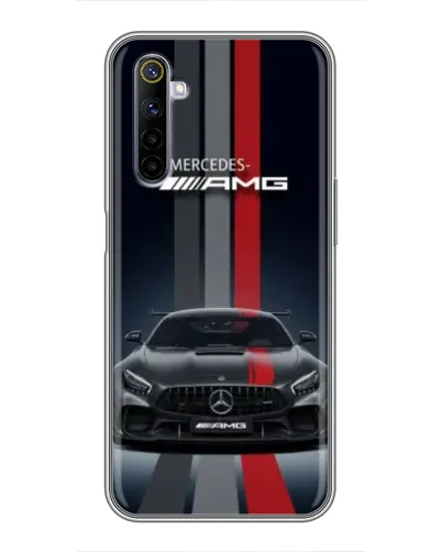 Чехол для Realme 6 с картинкой «Mercedes — белый карбон» Чехол для Realme 6 с картинкой «Mercedes — белый карбон»