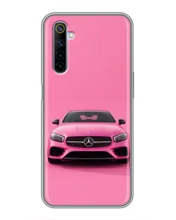 Чехол для Realme 6 с картинкой «Розовый Mercedes AMG»