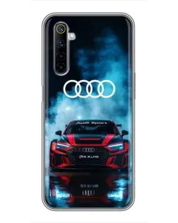 Чехол для Realme 6 с картинкой «Audi Sport — неон»