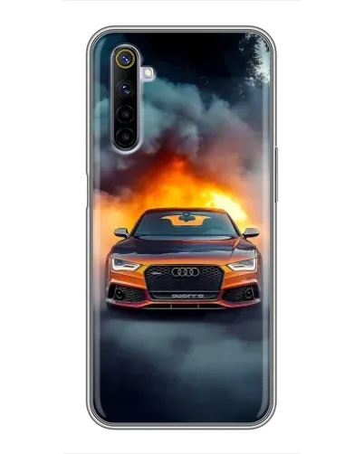 Чехол для Realme 6 с картинкой «Audi в огненном дыму» Чехол для Realme 6 с картинкой «Audi в огненном дыму»