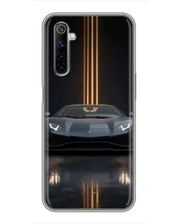 Чохол для Realme 6 з картинкою «Lamborghini золоті лінії»