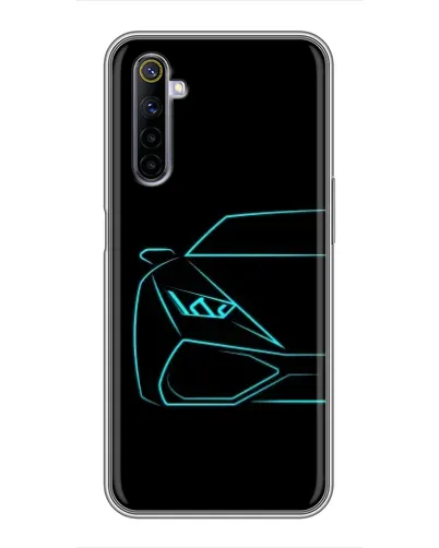 Чехол для Realme 6 с картинкой «Голубой силуэт Lamborghini» Чехол для Realme 6 с картинкой «Голубой силуэт Lamborghini»