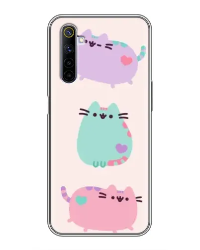 Чехол для Realme 6 с картинкой «Pusheen трио» Чехол для Realme 6 с картинкой «Pusheen трио»