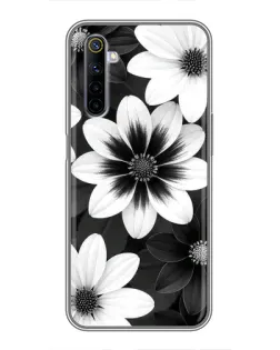 Чохол для Realme 6 з картинкою «Монохромні айстри»
