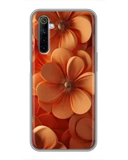 Чохол для Realme 6 з картинкою «Помаранчева макро квітка»