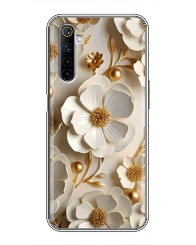 Чехол для Realme 6 с картинкой «Белие бумажние  цвети»