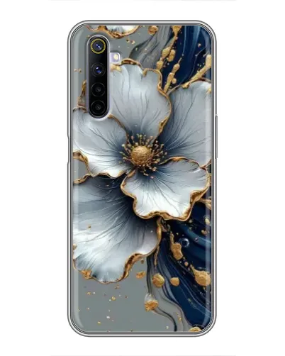 Чохол для Realme 6 з картинкою «Біла квітка та золотий флюїд» Чохол для Realme 6 з картинкою «Біла квітка та золотий флюїд»