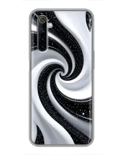 Чехол для Realme 6 с картинкой «Черно-белая спираль»