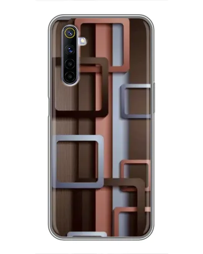 Чехол для Realme 6 с картинкой «Коричневые объемные квадраты» Чехол для Realme 6 с картинкой «Коричневые объемные квадраты»
