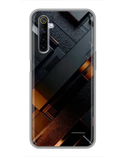 Чехол для Realme 6 с картинкой «Черные геометрические блоки» Чехол для Realme 6 с картинкой «Черные геометрические блоки»