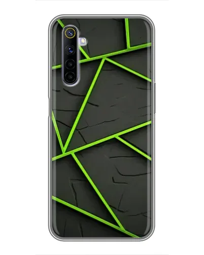 Чехол для Realme 6 с картинкой «Зеленые геометрические линии» Чехол для Realme 6 с картинкой «Зеленые геометрические линии»
