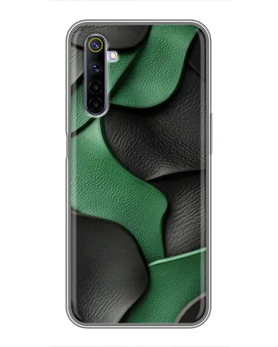 Чехол для Realme 6 с картинкой «Зеленые кожаные волны» Чехол для Realme 6 с картинкой «Зеленые кожаные волны»