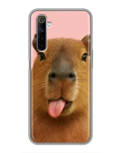 Чехол для Realme 6 с картинкой «Капибара с языком» Чехол для Realme 6 с картинкой «Капибара с языком»