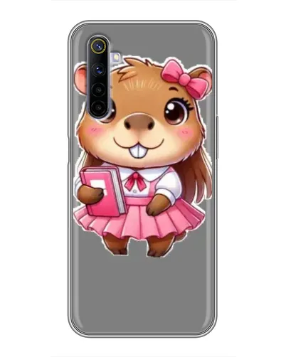 Чехол для Realme 6 с картинкой «Девочка капибара»